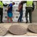 Policía recuperó tapas de alcantarilla robadas en el sur de Bucaramanga