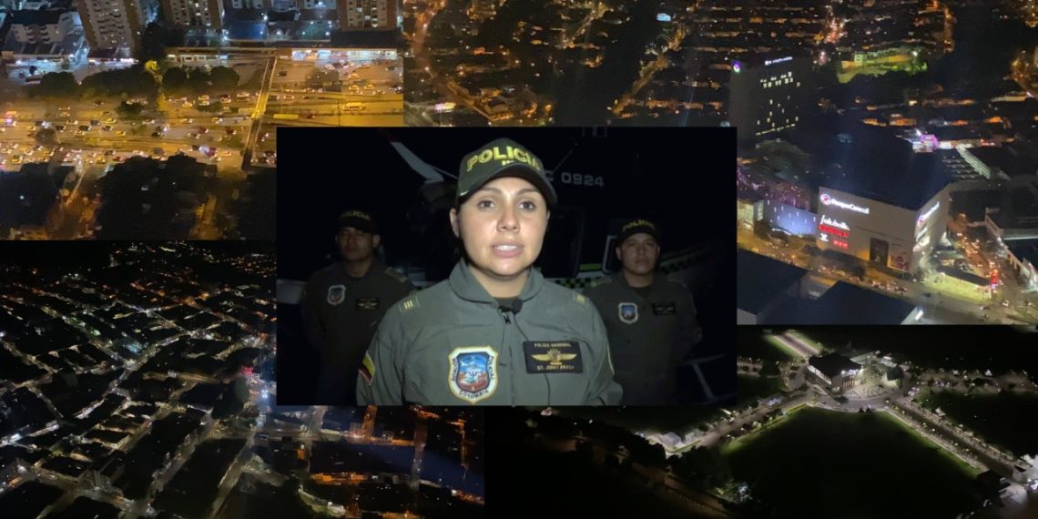 Una mujer lidera los patrullajes aéreos nocturnos en Bucaramanga