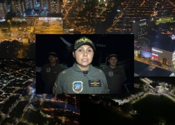 Una mujer lidera los patrullajes aéreos nocturnos en Bucaramanga