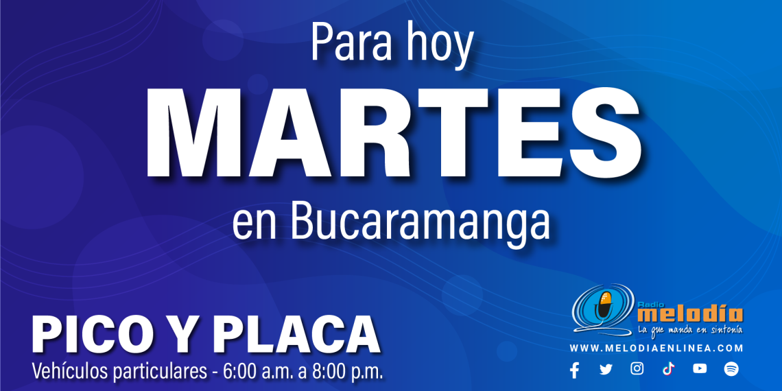 Esta es la rotación del Pico y Placa en Bucaramanga para hoy 8 de mayo