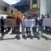 Plantón y manifestación para reclamar transporte escolar en Cerrito, Santander