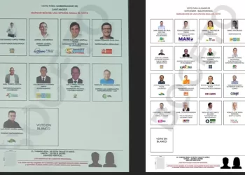 En Santander los tarjetones electorales de gobernador y alcaldes ya tienen identidad