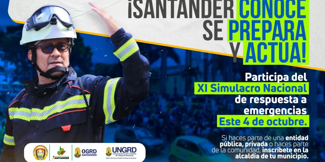 Santander se prepara para el Simulacro Nacional de Respuesta a Emergencias