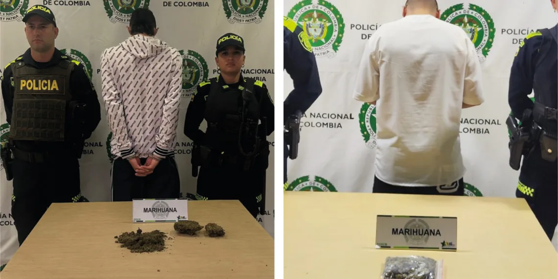 En calle de los estudiantes dos jóvenes involucrados en delitos de porte fabricación y tráfico de estupefacientes fueron capturados por la policía