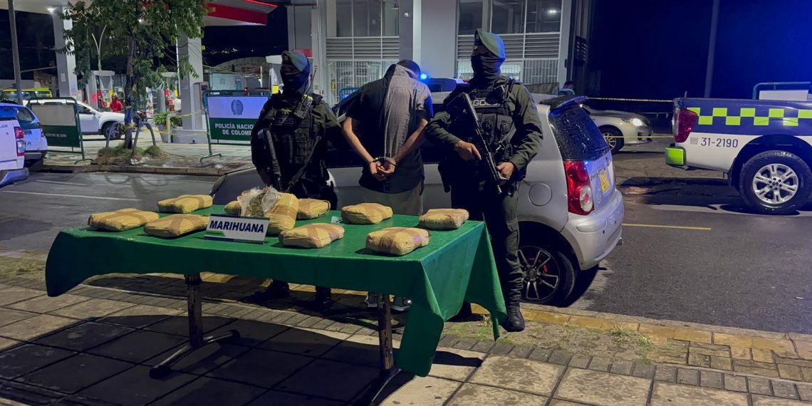 La Policía incauta 10.000 gramos de marihuana avaluada en 20 millones y captura a alias “Johan”