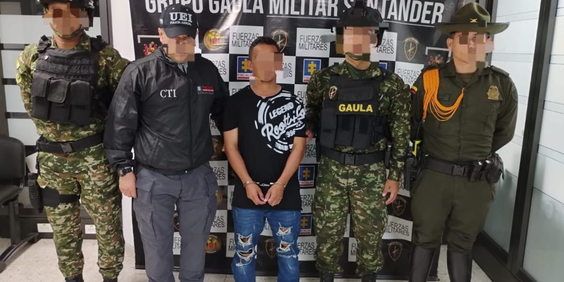Capturado en Bucaramanga, alias Mediometro, presunto integrante del grupo armado organizado ELN