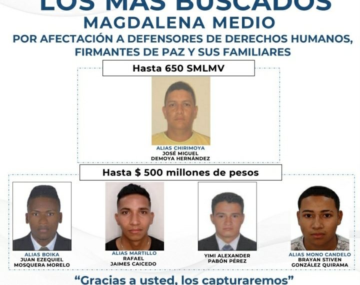 Binomio de Ejército y Policía tras el rastró del cartel de los más buscados en el Magdalena Medio