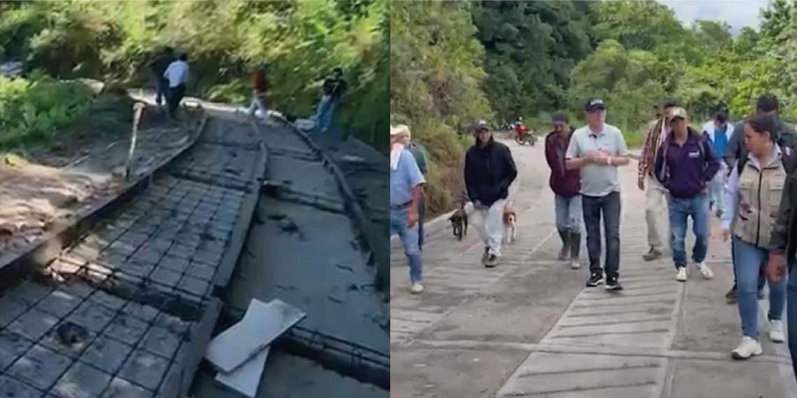 Alcalde de Piedecuesta impulsa desarrollo rural con construcción de placa huellas