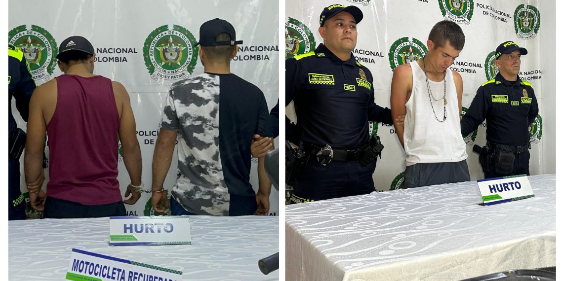 Capturados tres delincuentes dedicados al robo de motocicletas en Bucaramanga