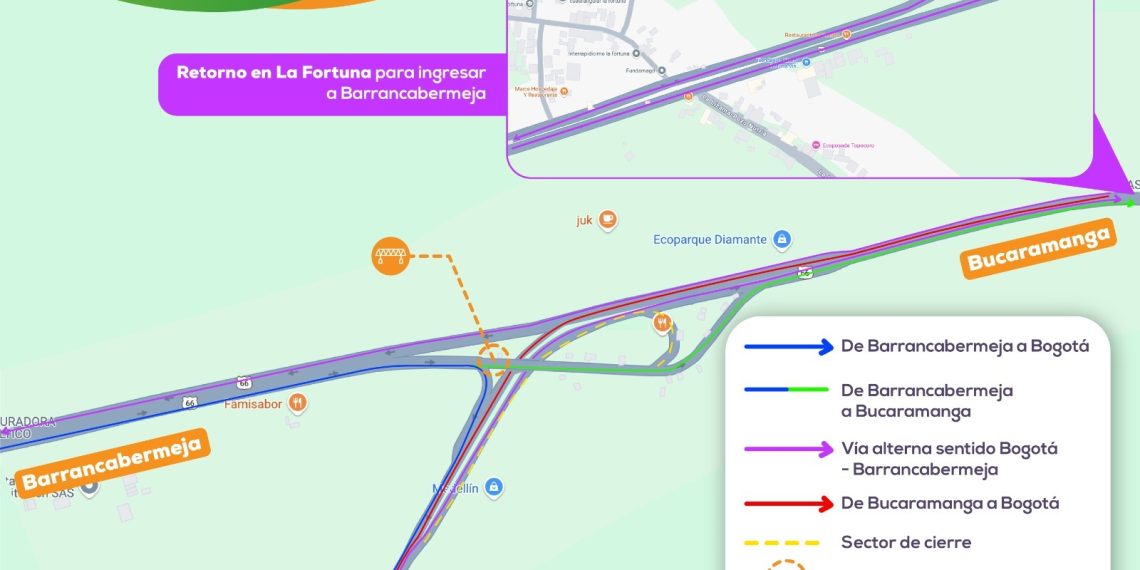 Modificaciones en la movilidad por obras en la intersección La Lizama