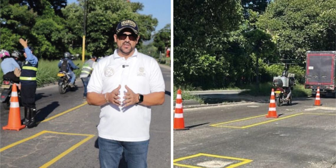 El Estado que se protesta a sí mismo: Girón pinta los huecos del Anillo Vial