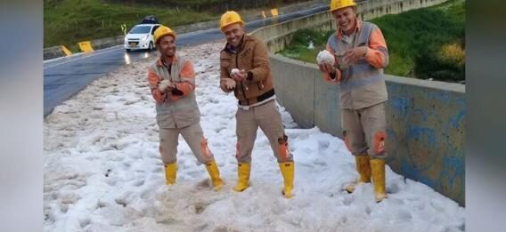 ¡Atención! Granizada sorprende a conductores entre Chimitá y Girón