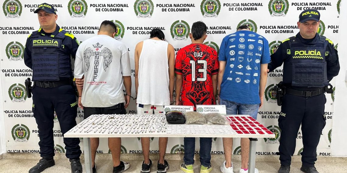 Golpe al microtráfico en Floridablanca: Policía captura a cuatro personas e incauta más de 4.000 gramos de estupefacientes