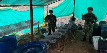 Ejército Nacional desmanteló laboratorio para procesar clorhidrato de cocaína avaluado en más de 3400 millones de pesos