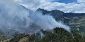 Incendio forestal en Charta mantiene en alerta a Santander mientras continúan las labores para controlar la emergencia